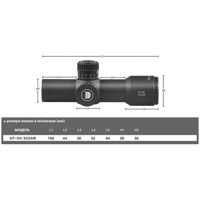 Прицел Discovery Optics HT-NV 3X24IR 30mm подсветка (220910)  