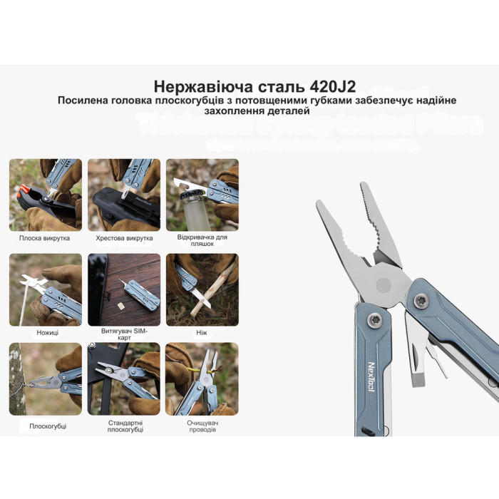 Мультитул NexTool Mini Sailor Pliers S11, черный (блистерная упаковка)  