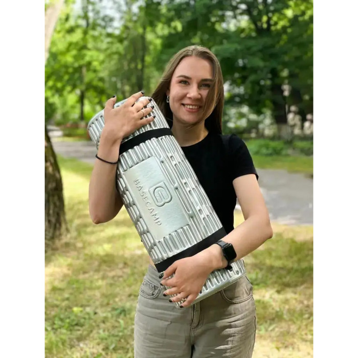 Коврик кемпинговый BaseCamp X-Line Roll Foiled Mat IXPE, 185х55х1,5 см, Olive Green (BCP 20701)  