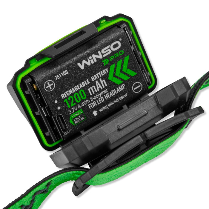 Фонарь налобный Winso PRO 500Lm, 2x5W CREE XTG, 1200mAh/3xAAA, Sensor White/Red  