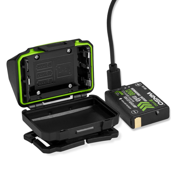 Фонарь налобный Winso PRO 500Lm, 2x5W CREE XTG, 1200mAh/3xAAA, Sensor White/Red  