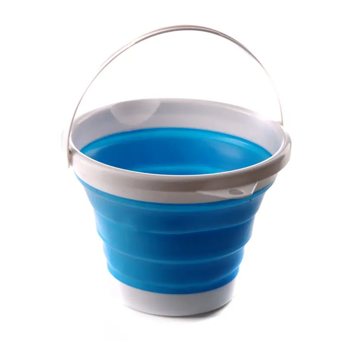 Ведро складное силиконовое СИЛА 10 л blue  