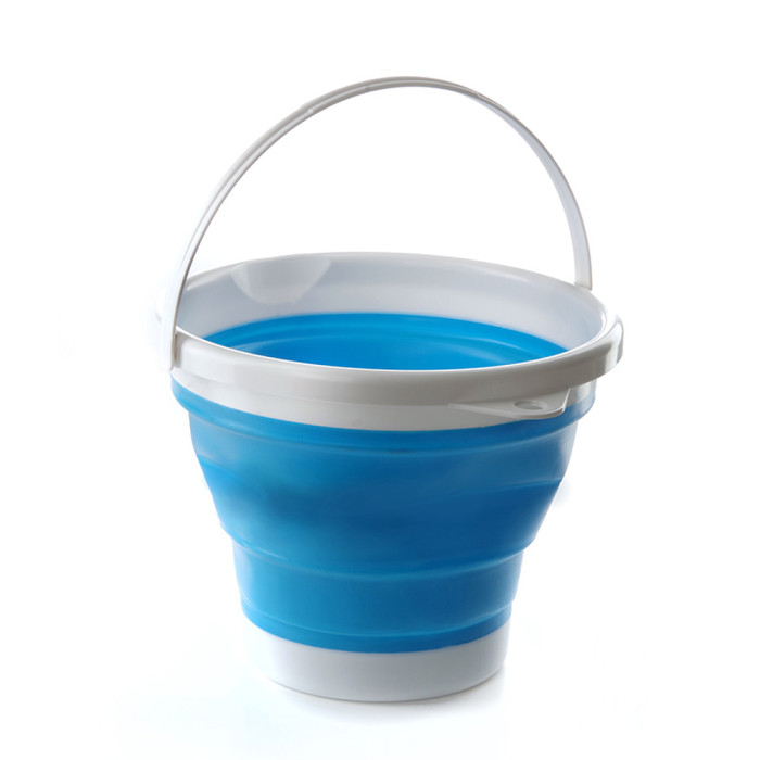 Ведро складное силиконовое СИЛА 10 л blue  