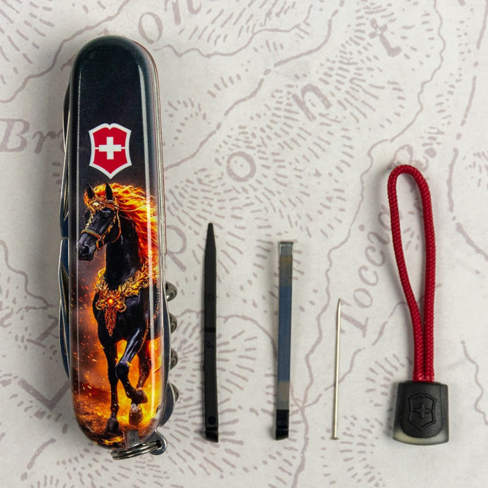 Складной нож Victorinox HUNTSMAN ZODIAC Золотой конь 1.3713.Z5220pk  