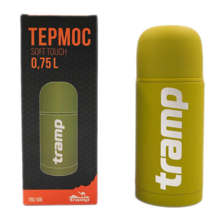Термос Tramp Soft Touch TRC-108, 0,75 л, желтый  