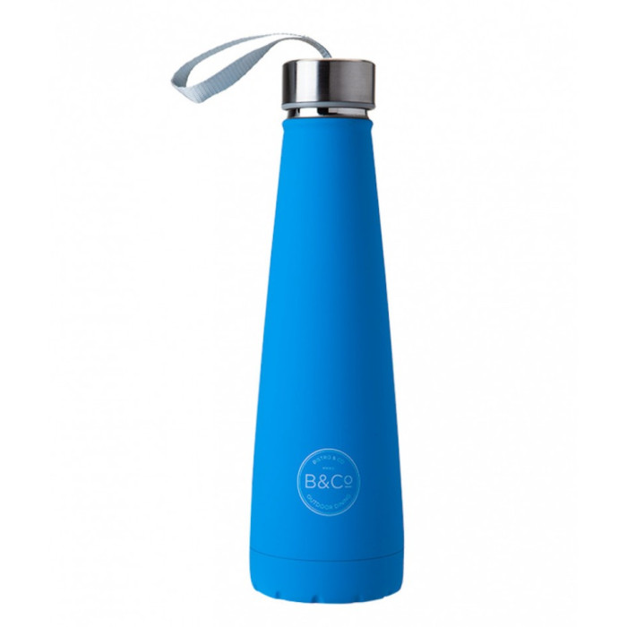 Термобутылка Summit B&Co Conical Bottle Flask Rubberized Neon Blue 450 мл  