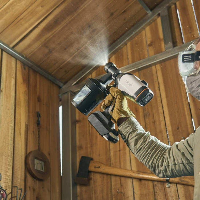 Аккумуляторный краскораспылитель бесщеточный Litheli, питание от павербанка (УМБ Litheli Power Bank 20000 mAh, 45 W, 4А в комплекте)  