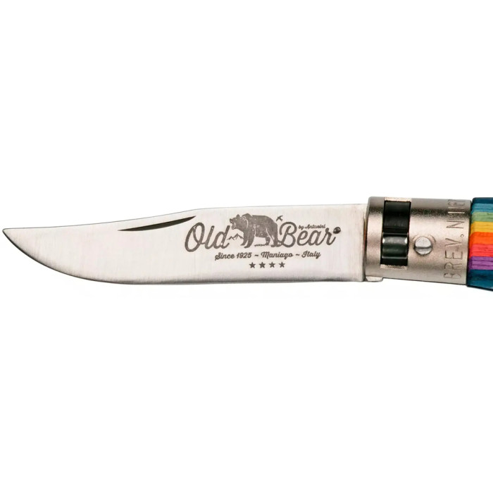 Нож Old Bear Rainbow S, 420 steel, wood handle, rainbow  