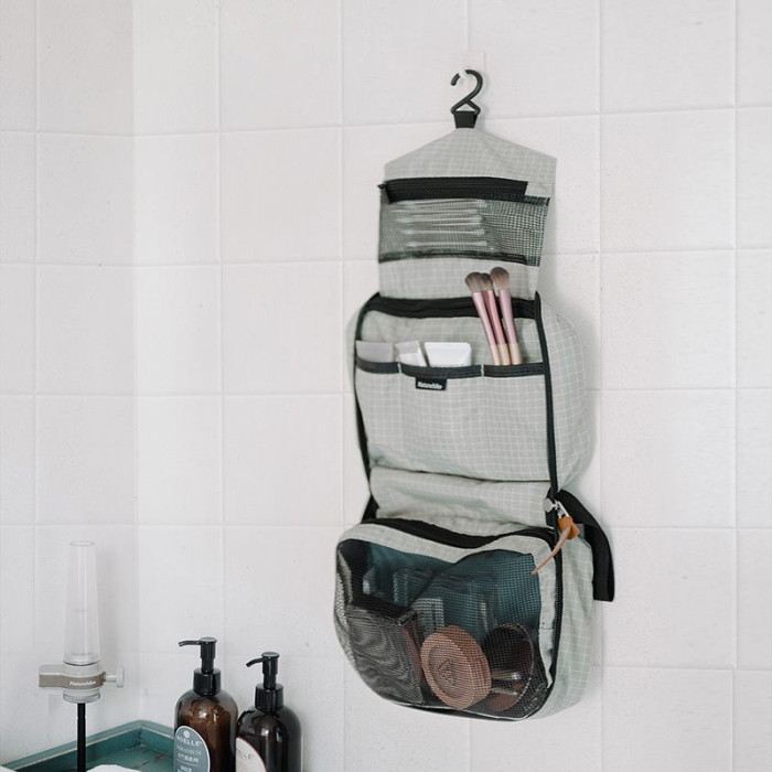 Косметичка Naturehike NH20SN010, размер L, светло-серая  