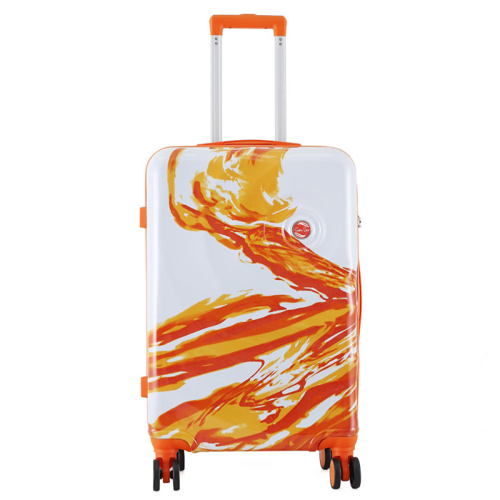 Чемодан Semi Line 24" (M) White/Orange Print (T5655-2)  