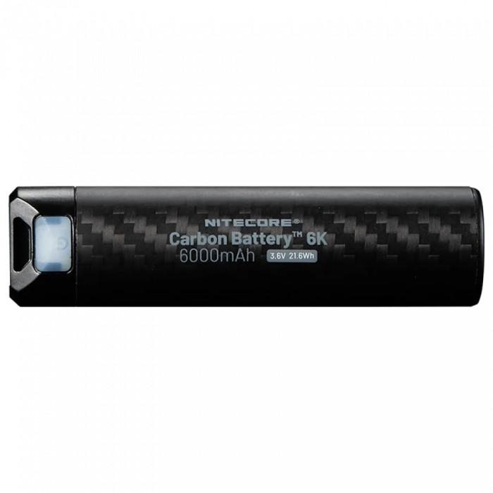 2в1 Внешний источник питания для налобных фонарей + Power Bank Nitecore Carbon Battery™ 6K (Карбон, красный маяк, 6000mAh, IP68)  