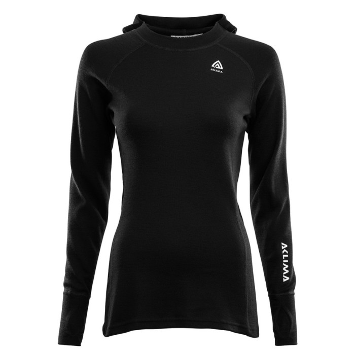 Худи женское Aclima WarmWool 200 Hood Sweater Women Jet Black S  