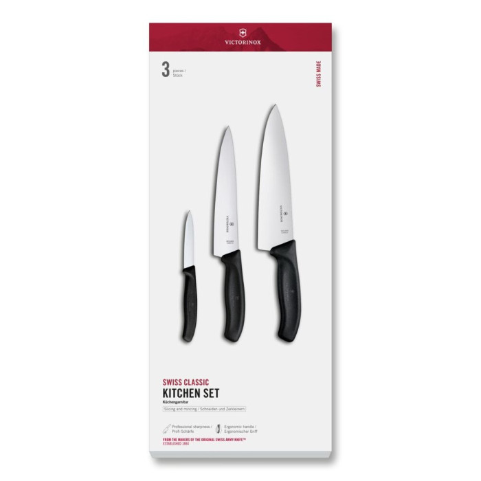 Набор кухонных ножей Victorinox Swiss Classic 3 ножа черн 6.7133.3G  