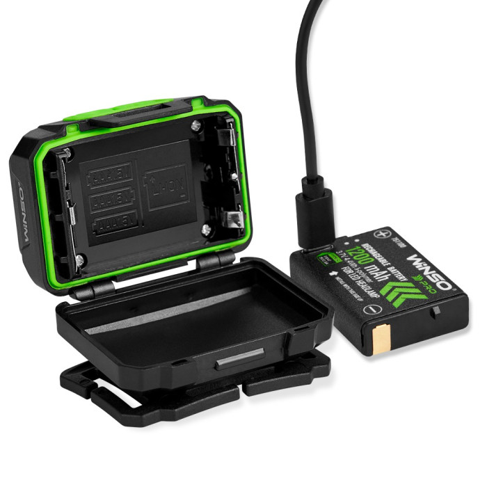 Фонарь налобный Winso PRO 500Lm, 3W CREE XPG + COB, 1200mAh/3xAAA, Sensor White/Red  