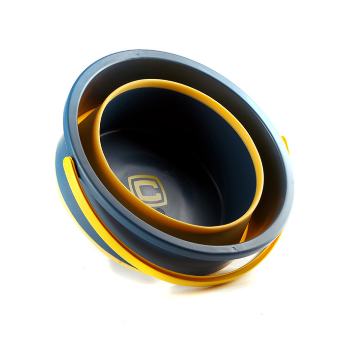 Ведро складное силиконовое СИЛА 10 л orange-black  