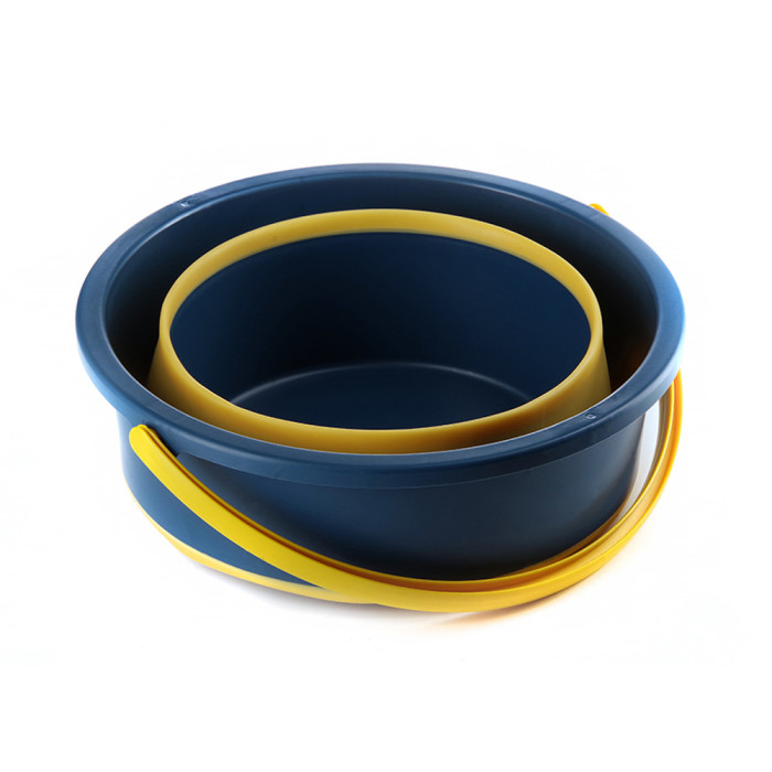 Ведро складное силиконовое СИЛА 10 л orange-black  