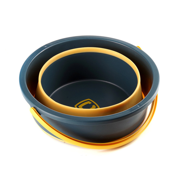 Ведро складное силиконовое СИЛА 10 л orange-black  