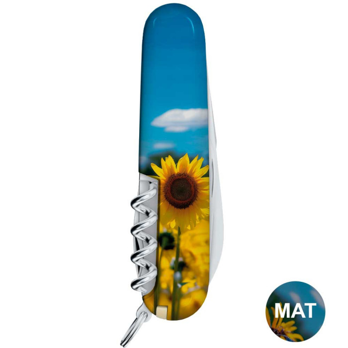 Складной нож Victorinox CAMPER UKRAINE Подсолнечники и бабочка  