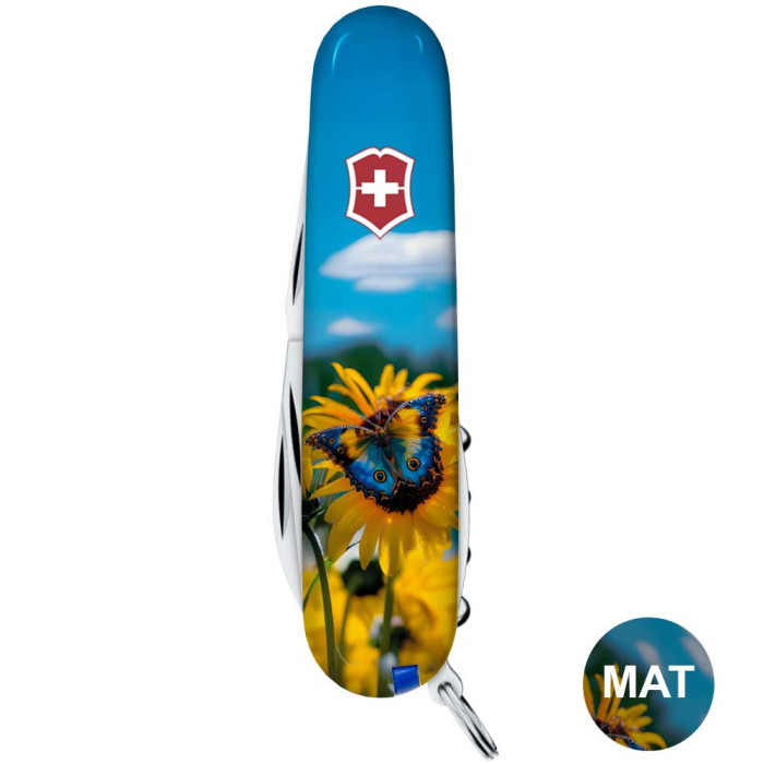 Складной нож Victorinox CAMPER UKRAINE Подсолнечники и бабочка  