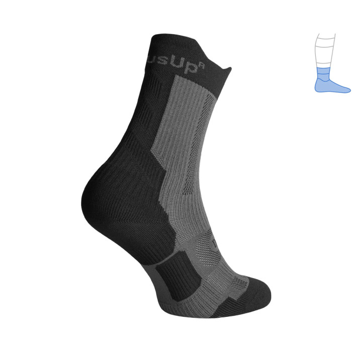 Компрессионные носки защитные летние Protector ShortDry PRO черно-серые L 44-47  