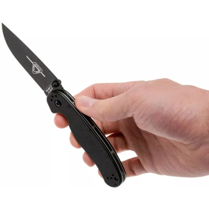 Нож Ontario Knife RAT II Folder black AUS-8 BB Black  