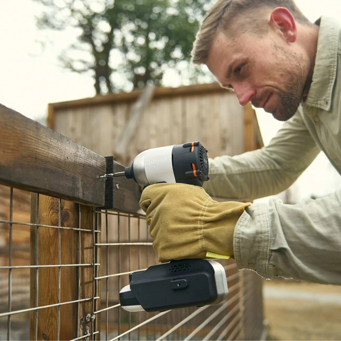 Аккумуляторный ударный винтоверт Litheli бесщеточный, питание от павербанка (УМБ Litheli Power Bank 20000 mAh, 45 W, 2А в комплекте)  