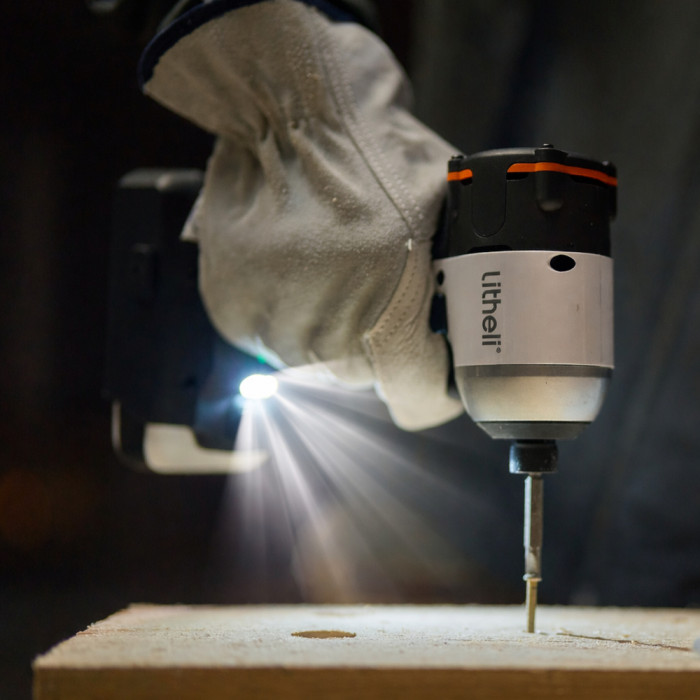 Аккумуляторный ударный винтоверт Litheli бесщеточный, питание от павербанка (УМБ Litheli Power Bank 20000 mAh, 45 W, 2А в комплекте)  