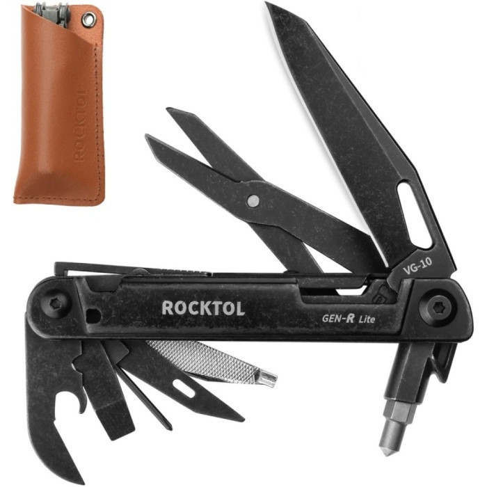Нож-мультитул Rocktol 15-в-1 в кожаном чехле (GEN-R Lite)  