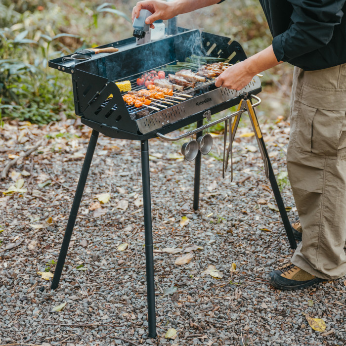 Гриль туристический вертикальный Naturehike Moyan CNK2300015, Upgrade 3.0, черный  