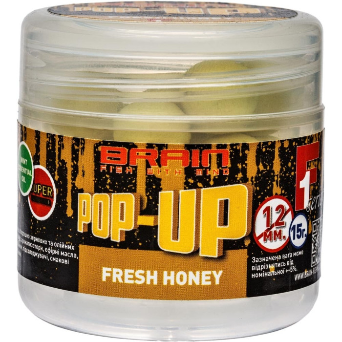 Бойлы Brain Pop-Up F1 Fresh Honey (мед с мятой) 14mm 15g 