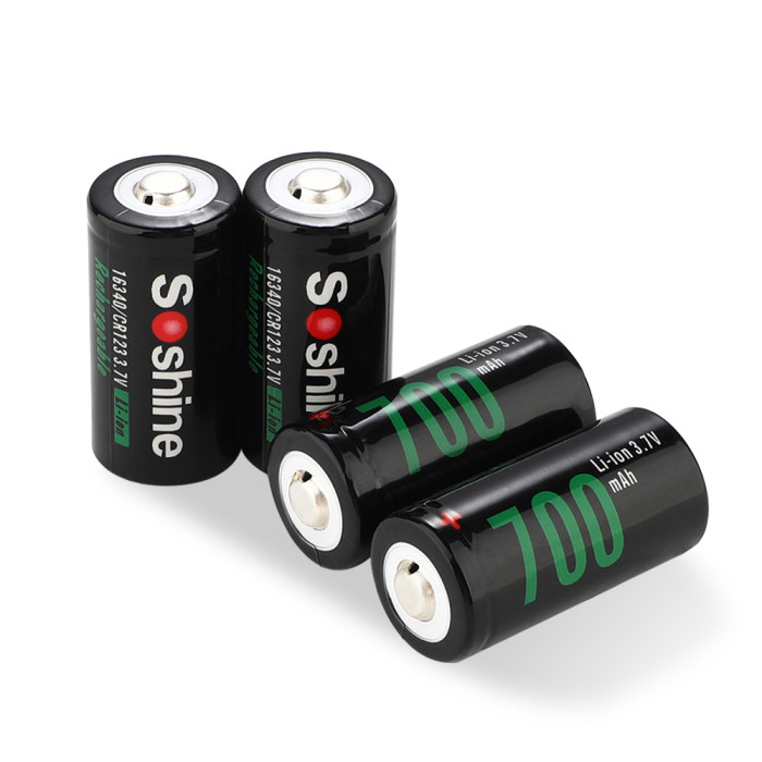Аккумулятор 16340/CR123 Li-Ion Soshine RCR123-3.7-700, 700mAh  