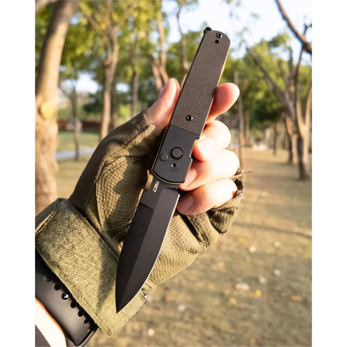 Нож CJRB Locust Black Blade, AR-RPM9, Black PVD Steel+Black G10 Inlay black  