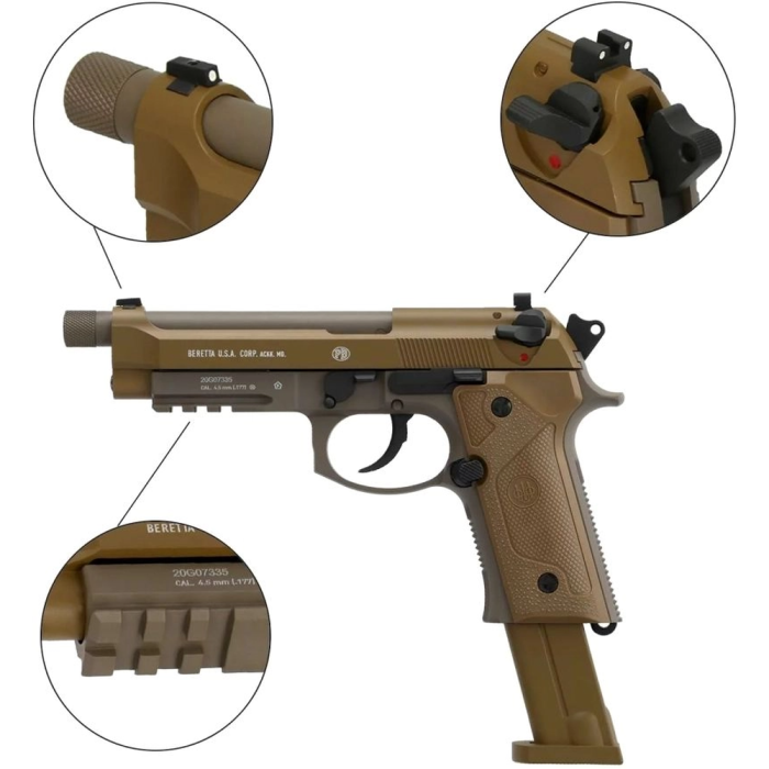 Пневматический пистолет Beretta M9A3FDE Blowback кал. 4,5 мм (с затворной задержкой) (5.8347)  