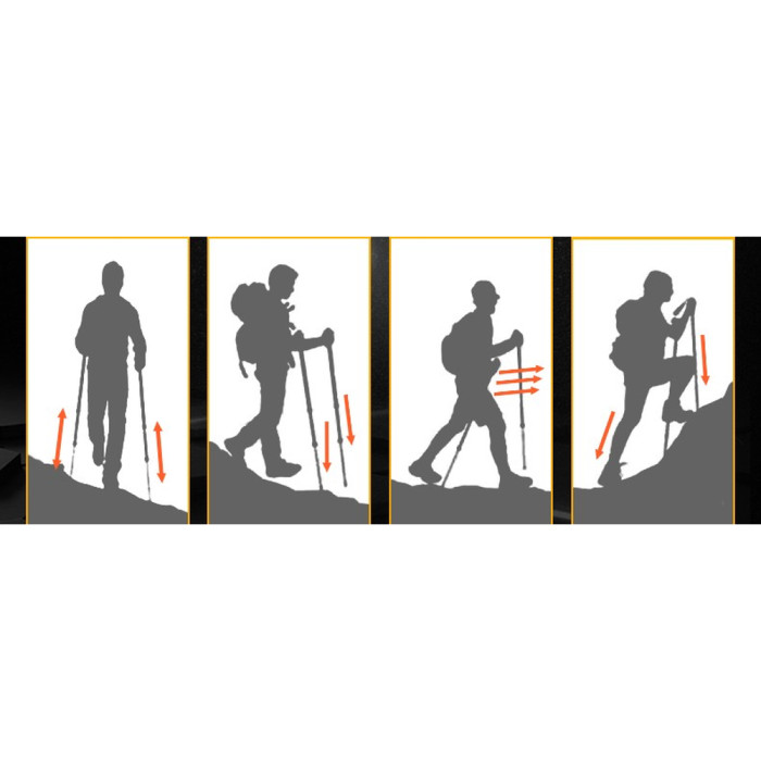 Трекинговая палка Naturehike NH17D017-D, 56-120 см, черная  