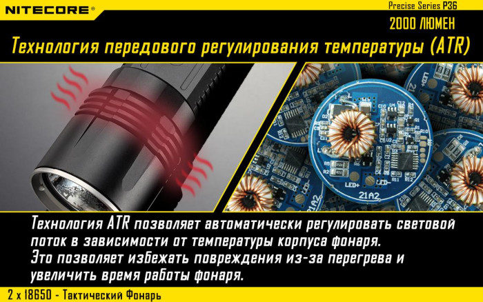 Карманный фонарь Nitecore P36, 2000 люмен  