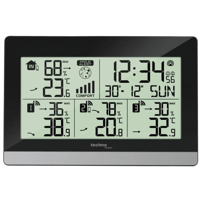 Термогигрометр Technoline WS7065 Black/Silver (WS7065)  