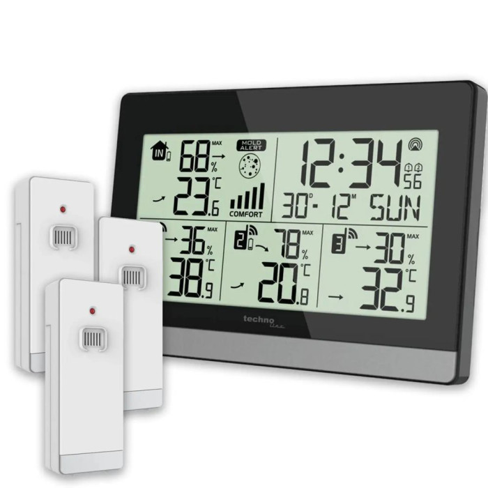 Термогигрометр Technoline WS7065 Black/Silver (WS7065)  