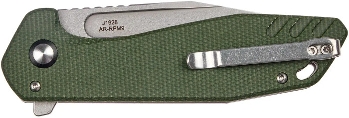 Нож CJRB Riff SW, AR-RPM9 Steel, Micarta green  