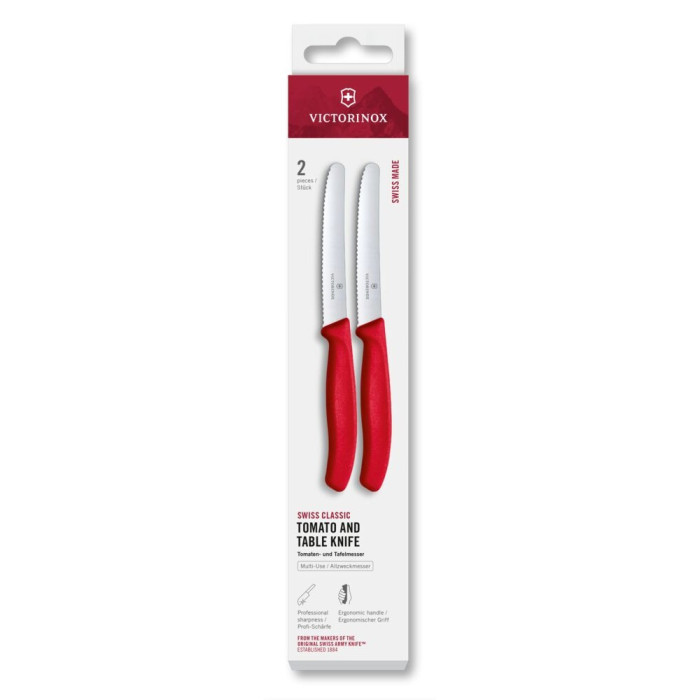 Набор ножей для томатов Victorinox Swiss Classic 2 ножа 11см волн красн 6.7831.2C1  