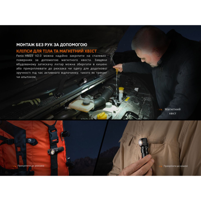 Фонарь налобный тактический Fenix HM23 V2.0  