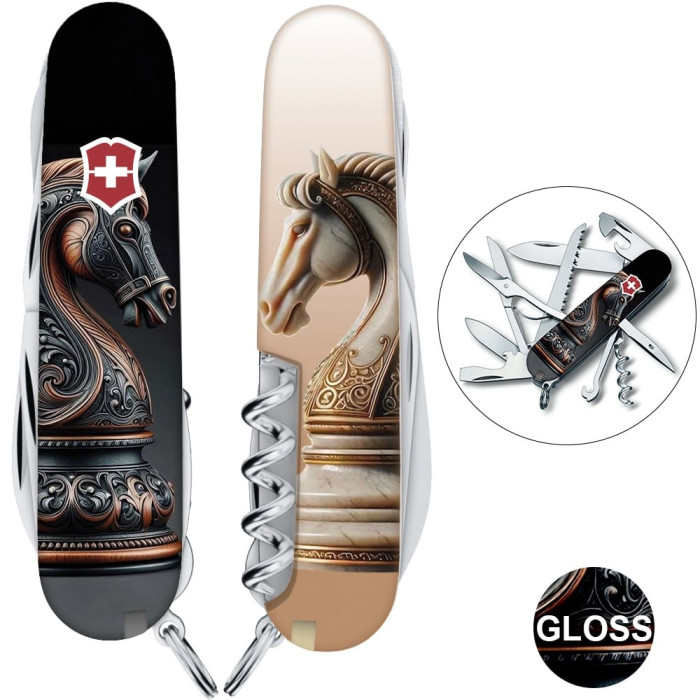 Складной нож Victorinox HUNTSMAN ZODIAC Шахматный конь 1.3713.3.Z5310pk  