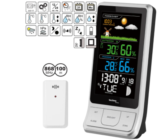 Метеостанция Technoline WS6441 черная/серебристая  