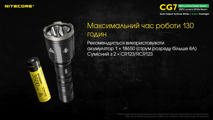Фонарь Nitecore CG7 (4xCree XP-G3, 2500 люмен, 4xCREE XPE, 540 люмен)  