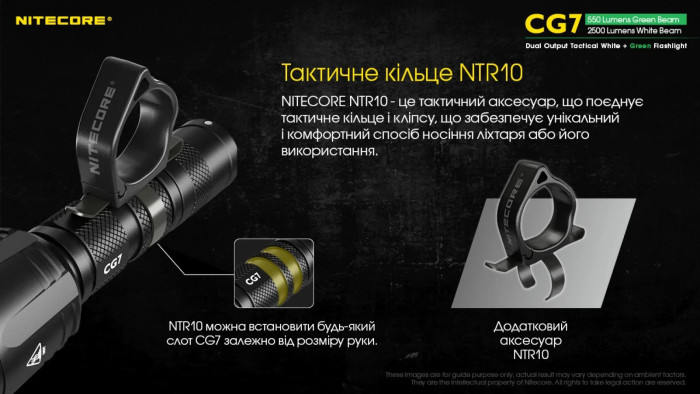 Фонарь Nitecore CG7 (4xCree XP-G3, 2500 люмен, 4xCREE XPE, 540 люмен)  
