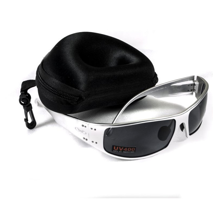 Очки Global Vision BAD-ASS 2 Silver (gray) черные в металлической оправе  