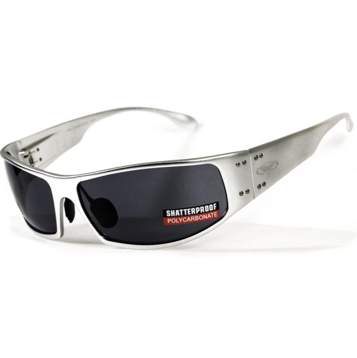 Очки Global Vision BAD-ASS 2 Silver (gray) черные в металлической оправе  
