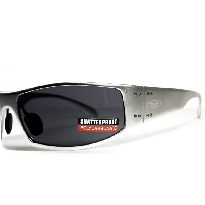 Очки Global Vision BAD-ASS 2 Silver (gray) черные в металлической оправе  