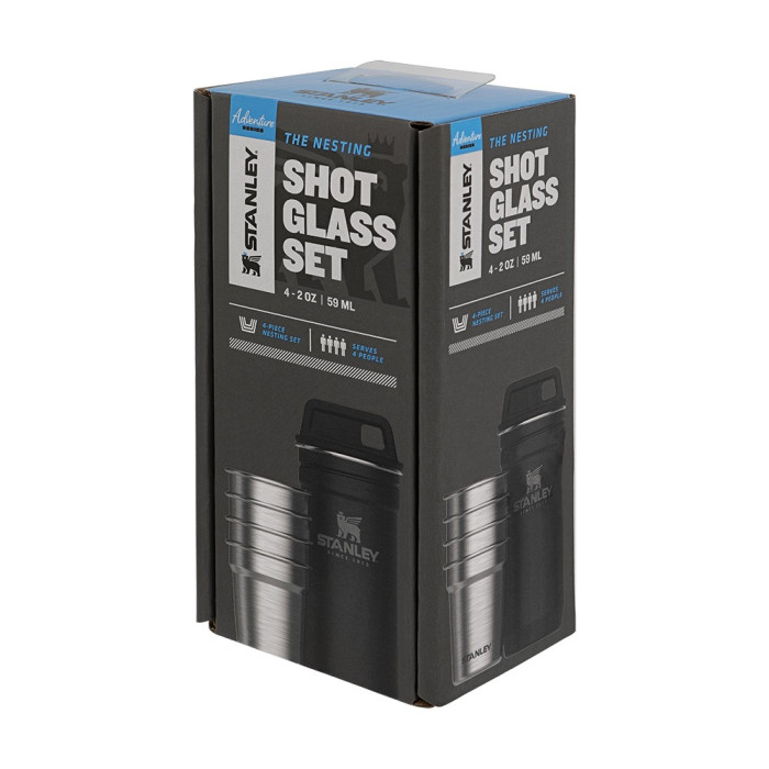 Набор Stanley Adventure Combo Matte Black: фляга та 4 рюмки  
