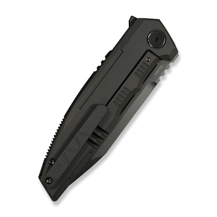Нож складной туристический Weknife Breach (9.8 см) Bohler M390 / Titanium угольно-серый  