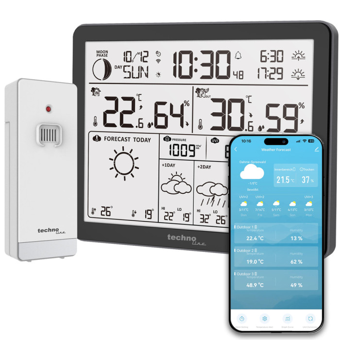 Метеостанция Technoline Tuya Smart/SmartLife WD3000 Black (WD3000)  